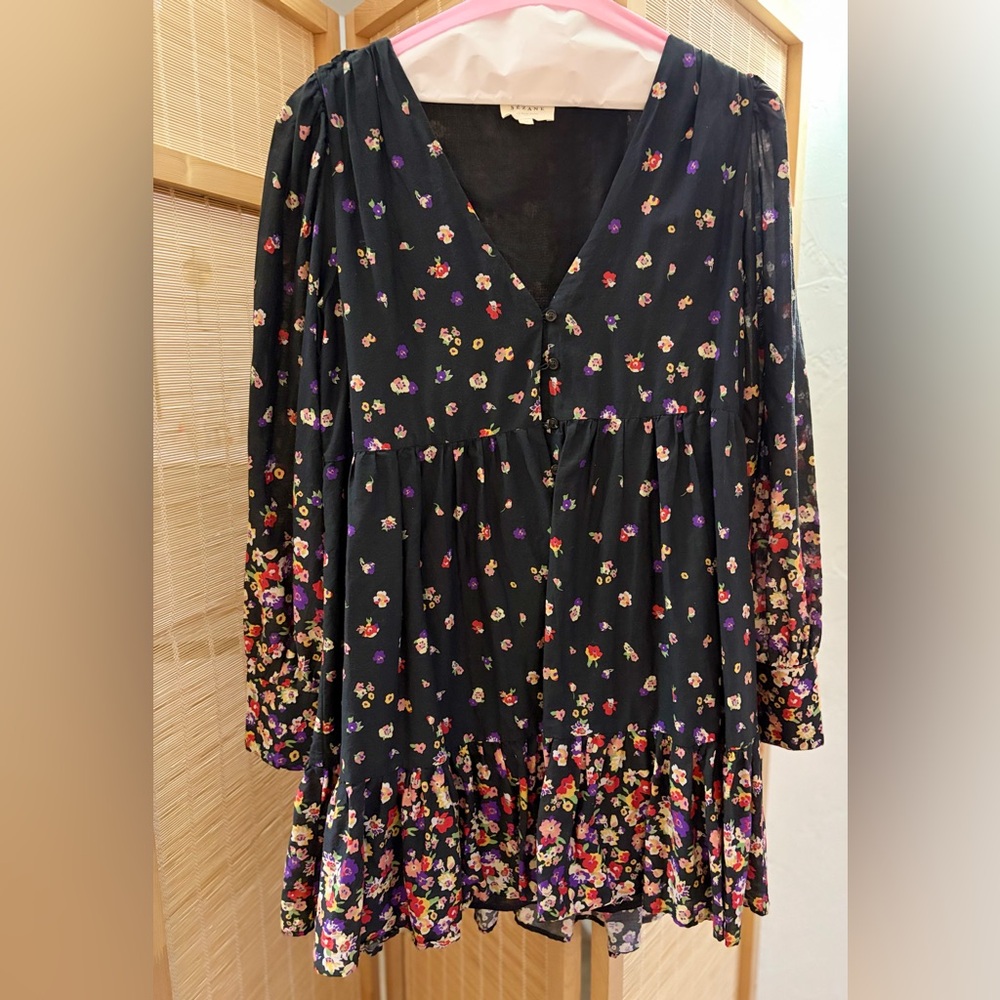 Floral Black Dress by Sezane